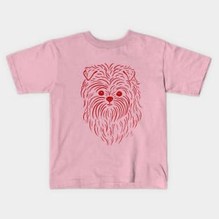 Affenpinscher (Pink and Red) Kids T-Shirt